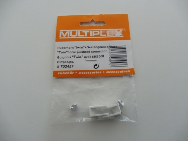 Multiplex rudder horn "Twin" rod connection 2pcs. # 703457